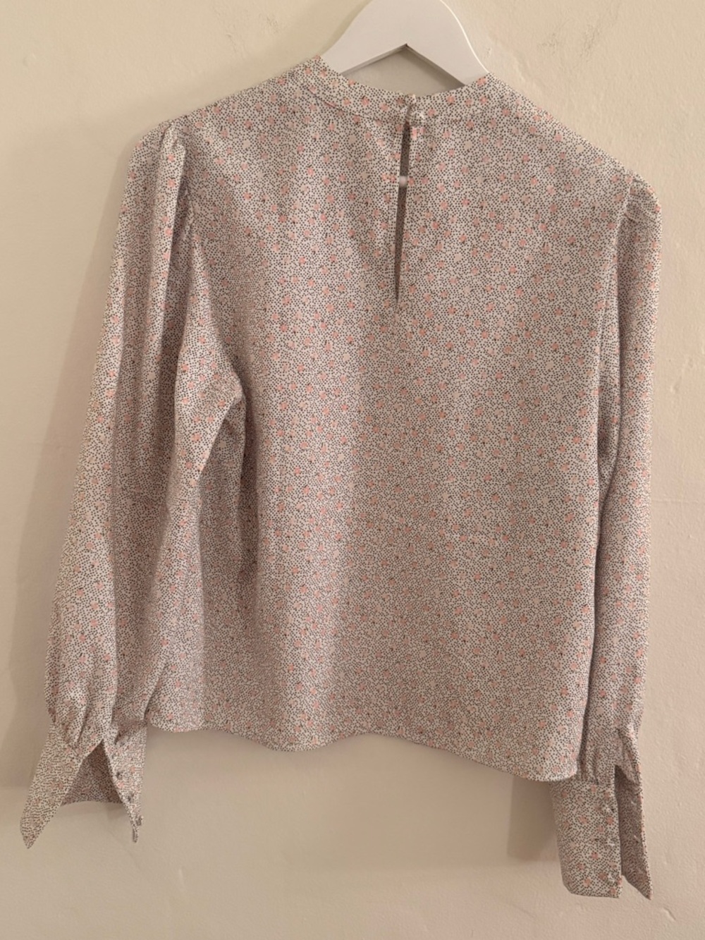 Women's Long Sleeve Floral & Polka Dot Blouse - Picture 4 of 4